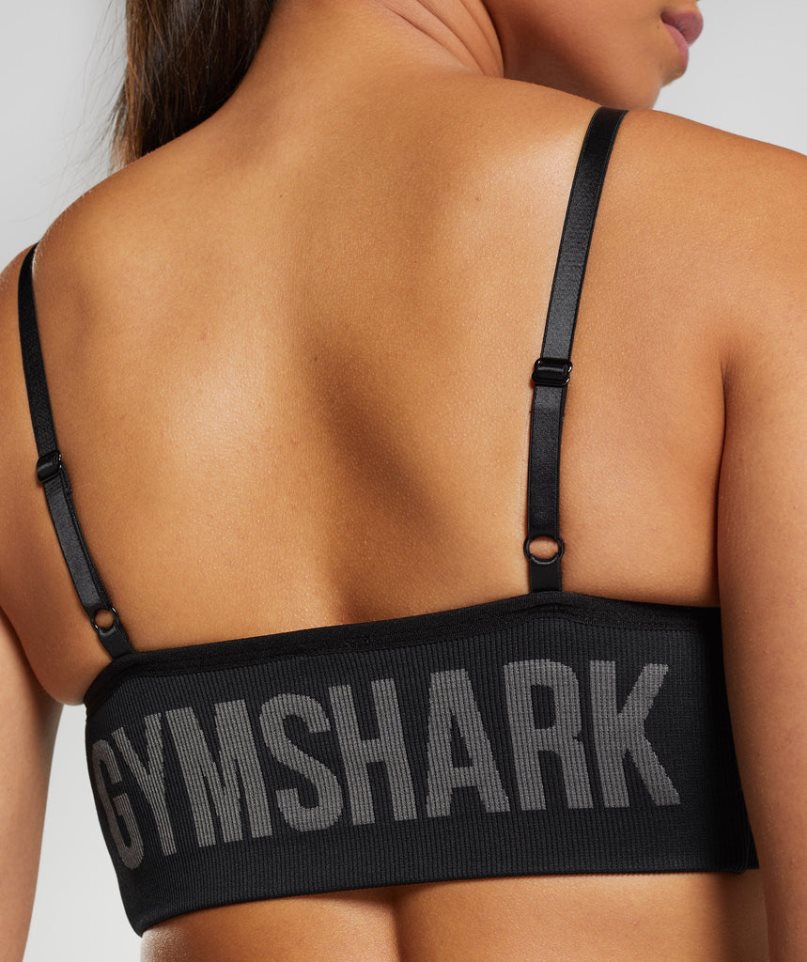 Women's Gymshark Flex Strappy Sports Bra Black | NZ 0KILRD